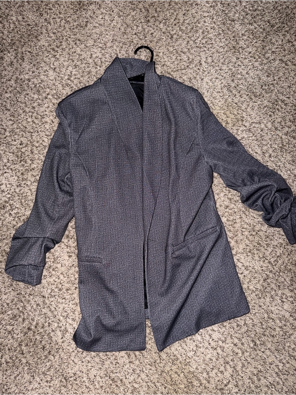 Women’s Grey Open-Front Blazer Jacket